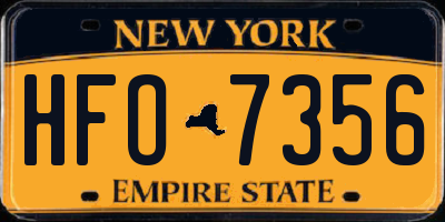 NY license plate HFO7356