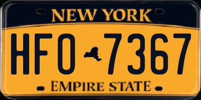 NY license plate HFO7367