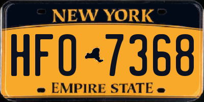 NY license plate HFO7368