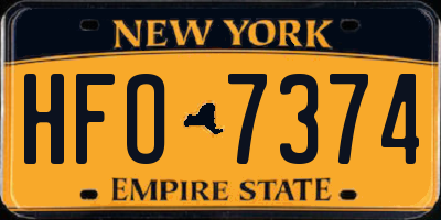 NY license plate HFO7374