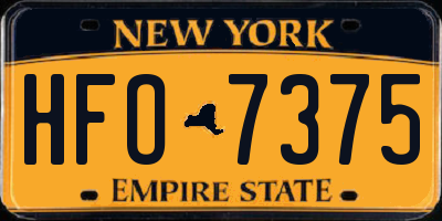 NY license plate HFO7375