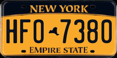 NY license plate HFO7380