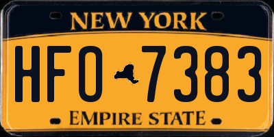 NY license plate HFO7383