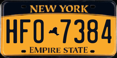 NY license plate HFO7384