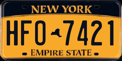 NY license plate HFO7421