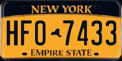 NY license plate HFO7433
