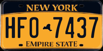 NY license plate HFO7437