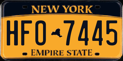 NY license plate HFO7445