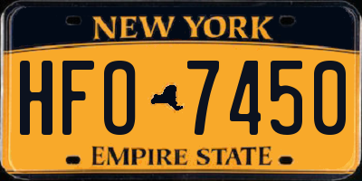 NY license plate HFO7450