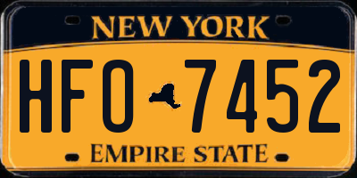 NY license plate HFO7452