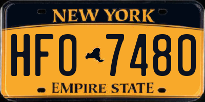 NY license plate HFO7480