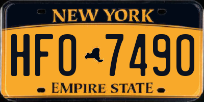 NY license plate HFO7490