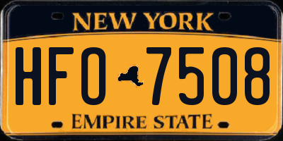 NY license plate HFO7508