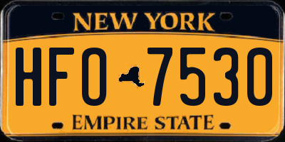 NY license plate HFO7530