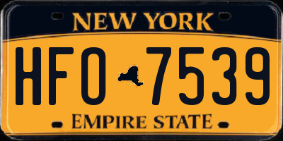 NY license plate HFO7539