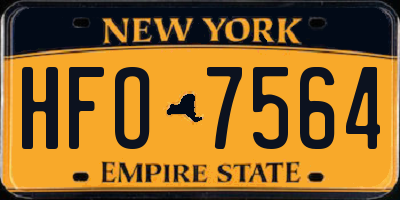 NY license plate HFO7564