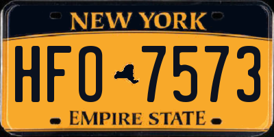 NY license plate HFO7573