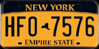 NY license plate HFO7576