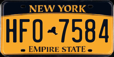 NY license plate HFO7584