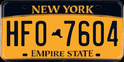 NY license plate HFO7604