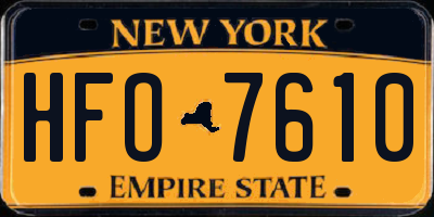 NY license plate HFO7610