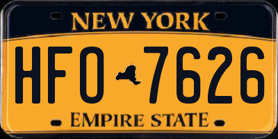 NY license plate HFO7626