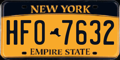 NY license plate HFO7632