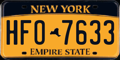 NY license plate HFO7633