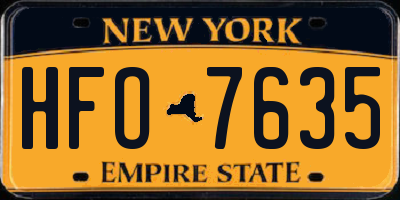 NY license plate HFO7635