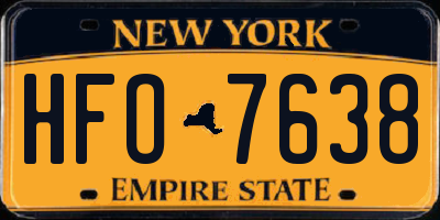 NY license plate HFO7638