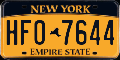 NY license plate HFO7644