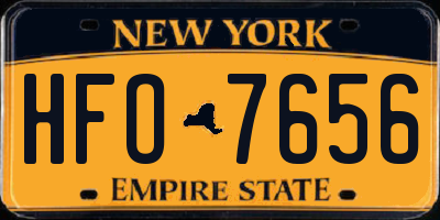 NY license plate HFO7656