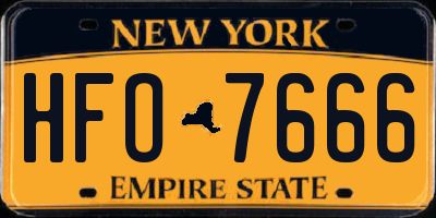 NY license plate HFO7666
