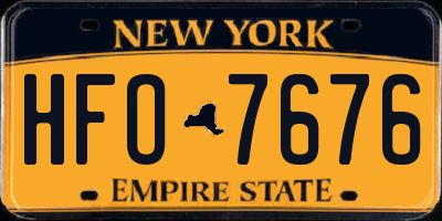 NY license plate HFO7676