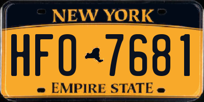 NY license plate HFO7681