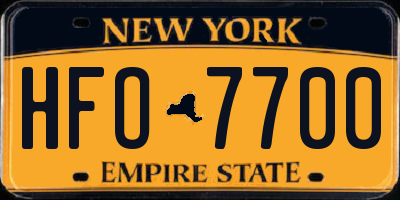 NY license plate HFO7700