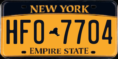 NY license plate HFO7704