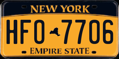 NY license plate HFO7706