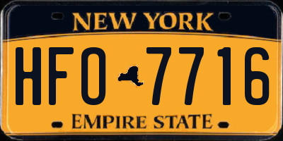 NY license plate HFO7716