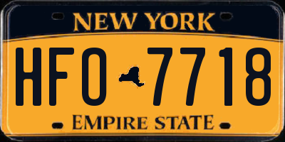 NY license plate HFO7718