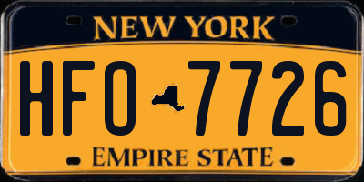 NY license plate HFO7726