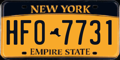 NY license plate HFO7731