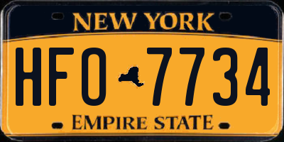 NY license plate HFO7734