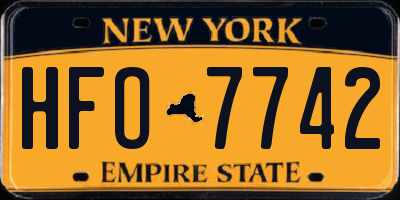 NY license plate HFO7742