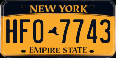 NY license plate HFO7743