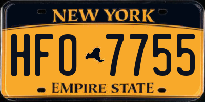 NY license plate HFO7755