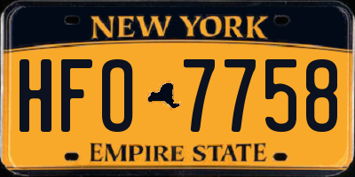 NY license plate HFO7758