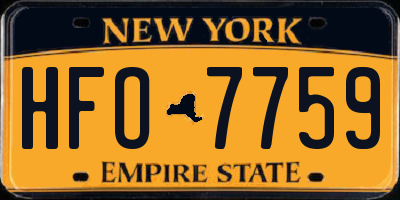 NY license plate HFO7759