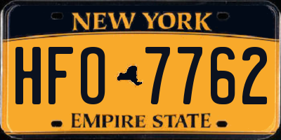 NY license plate HFO7762