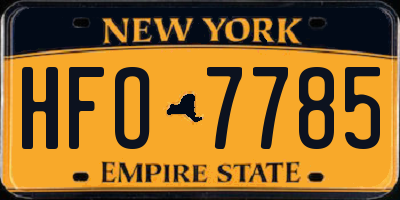 NY license plate HFO7785